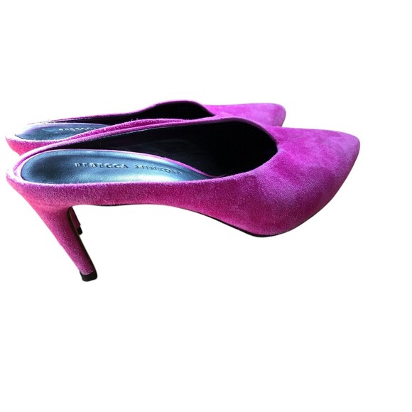 Rebecca Minkoff Slip On Mule 3.5" Heels Fuchsia Pink Suede Womens Size 7.5 - Picture 5 of 10